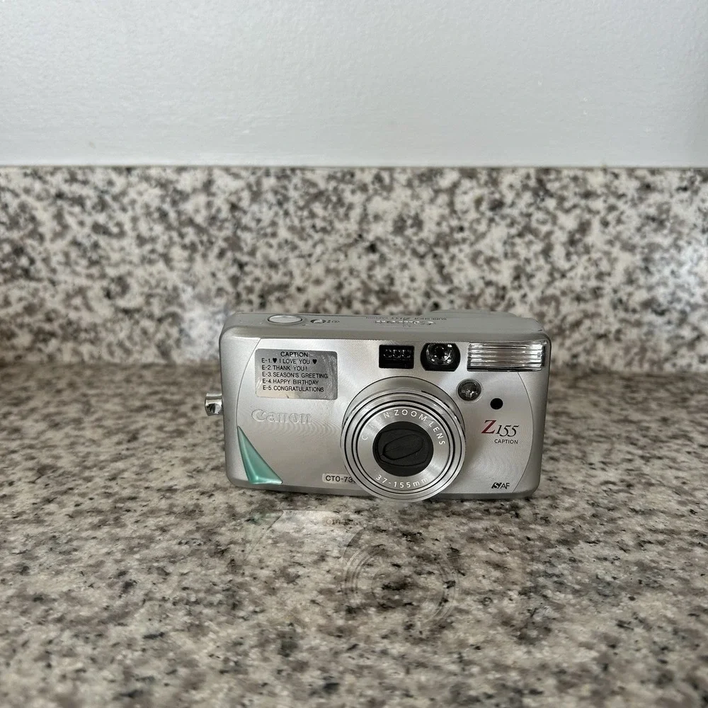 Canon Sure Shot Z155 35mm Point & Shoot Film Camera Silver Tested Working